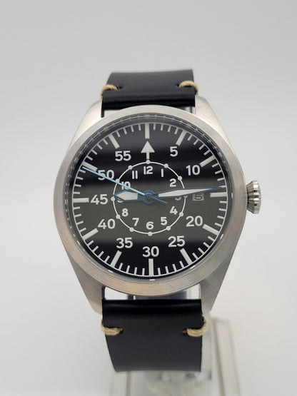 Pilot Field Watch Automatic 24hr Dial Miyota 8215 Sapphire Military Style UK8
