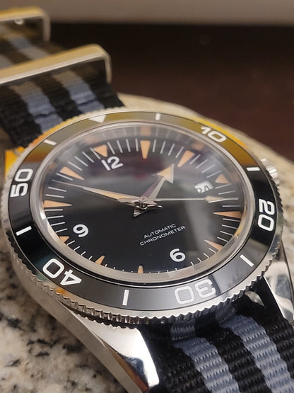 Military Automatic Movement Japan Custom Black Divers Watch 100m Vintage8