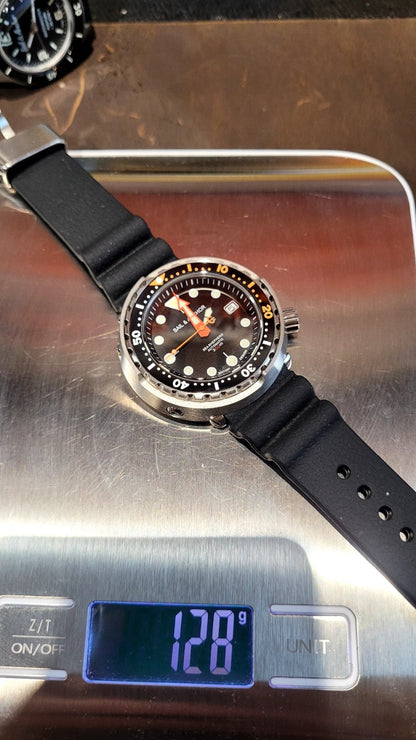 Automatic Dive Watch 300m Black Orange Steel Sapphire Tuna British Micro Brand7