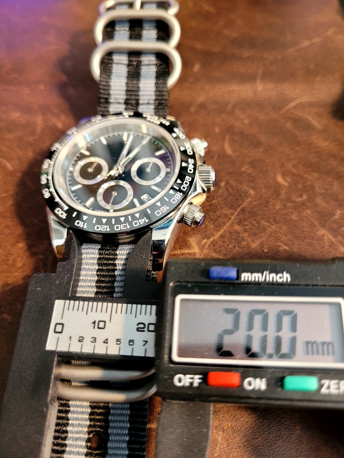 New Panda Divers Watch Chronograph Black VK63 SEIKO TMI Quartz Movement 50m11