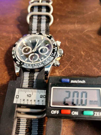 New Panda Divers Watch Chronograph Black VK63 SEIKO TMI Quartz Movement 50m11