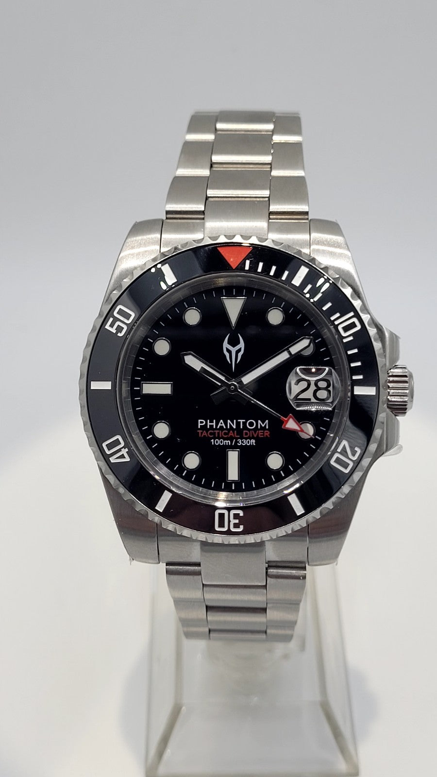 New Quality Automatic Divers Watch PHANTOM NH35 Sapphire Ceramic Black 100M.12