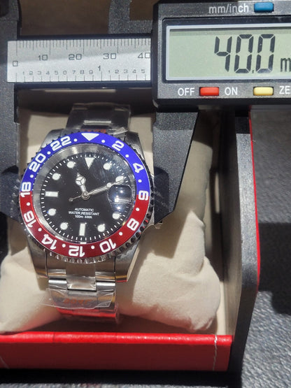 BNIB AUTOMATIC Custom Pepsi Divers Watch Seiko TMI NH35 10atm Sapphire 16