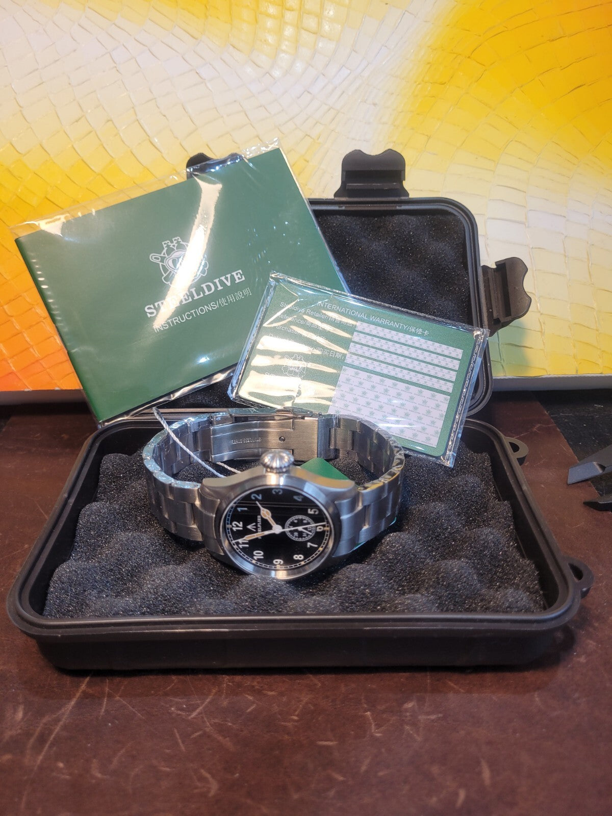 Mens Military Pilots Watch. 200M. 24HR Indicator. VH60 Japan Movt. Choice Strap.16