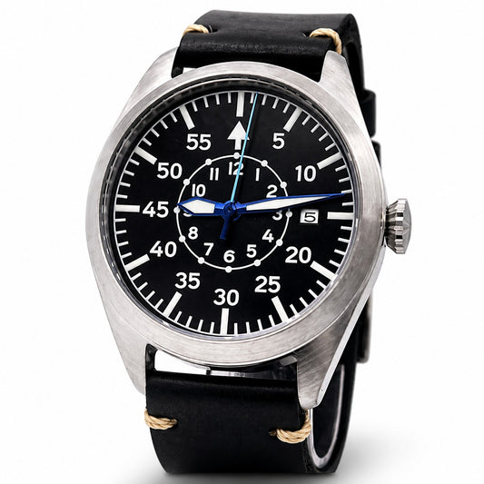 Pilot Field Watch Automatic 24hr Dial Miyota 8215 Sapphire Military Style UK0