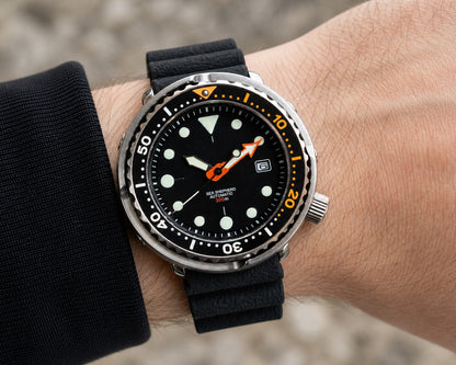 New Automatic Black 'Tuna' Divers Watch 30ATM WR (SEIKO TMI) NH35 Japan Movement0