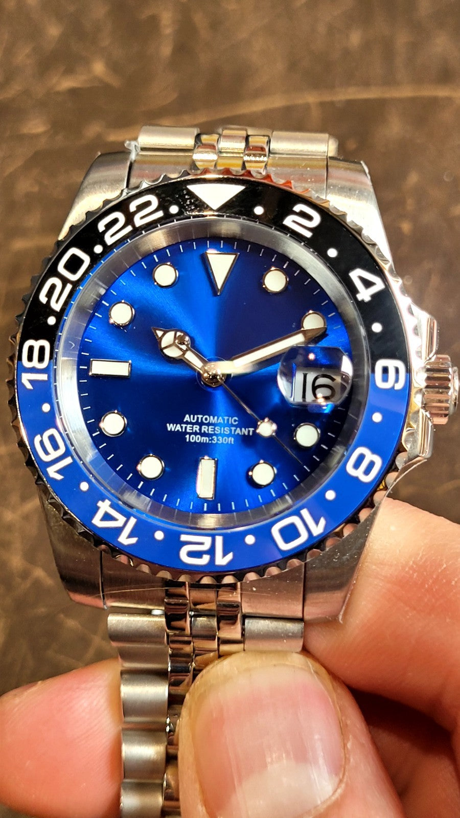 New Automatic Divers Watch Black Blue Bezel Sapphire Ceramic Steel UK Seller 14