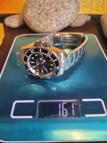 New LEFT Handed Automatic Movement Divers Watch Black NH35 Seiko TMI 10atm WR20