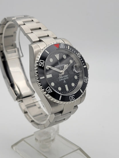 Poseidon Luxury Black Seiko Mod TMI NH35a Automatic Movement Divers Watch Japan12