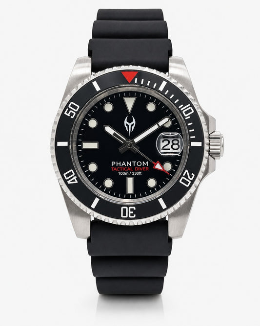 NH35 AUTOMATIC DIVERS WATCH Phantom Tactical Diver Sapphire Rubber Black 10ATM 1