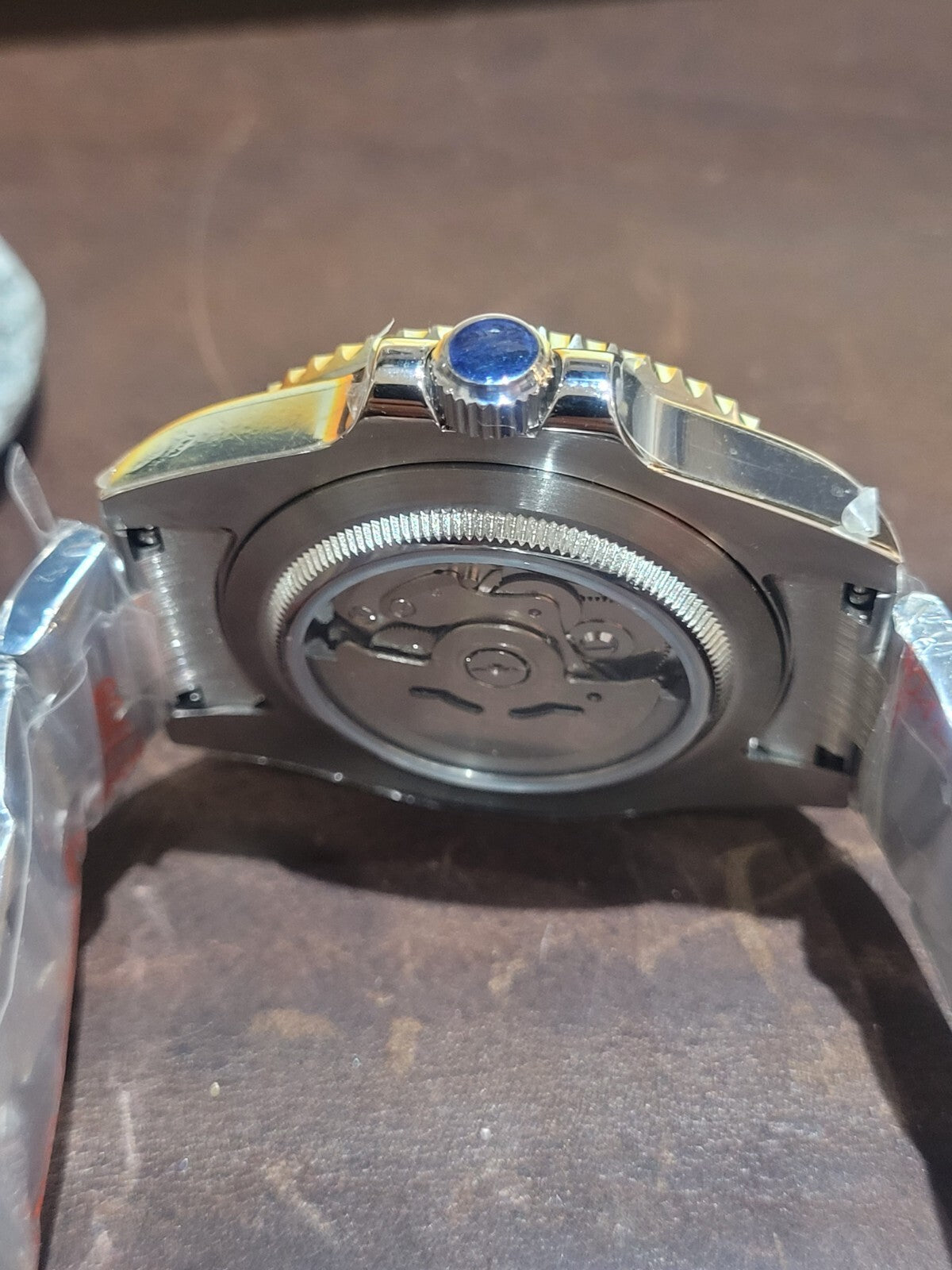 New LEFT Handed Automatic Movement Divers Watch Black NH35 Seiko TMI 10atm WR7