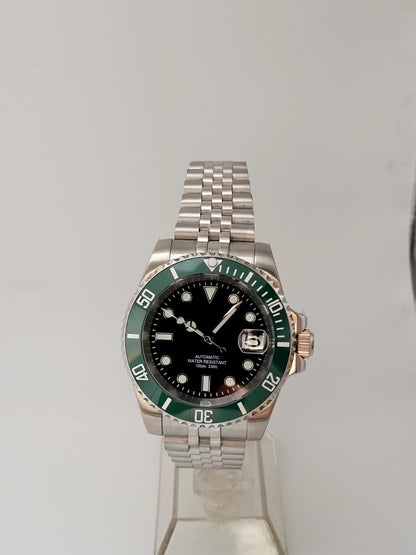 Quality Automatic Luxury Divers Watch Black Green 'Kermit'  Seiko TMI NH35 4