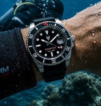 NH35 Phantom Tactical Diver  Automatic Sapphire Rubber Black Watch 10ATM 0