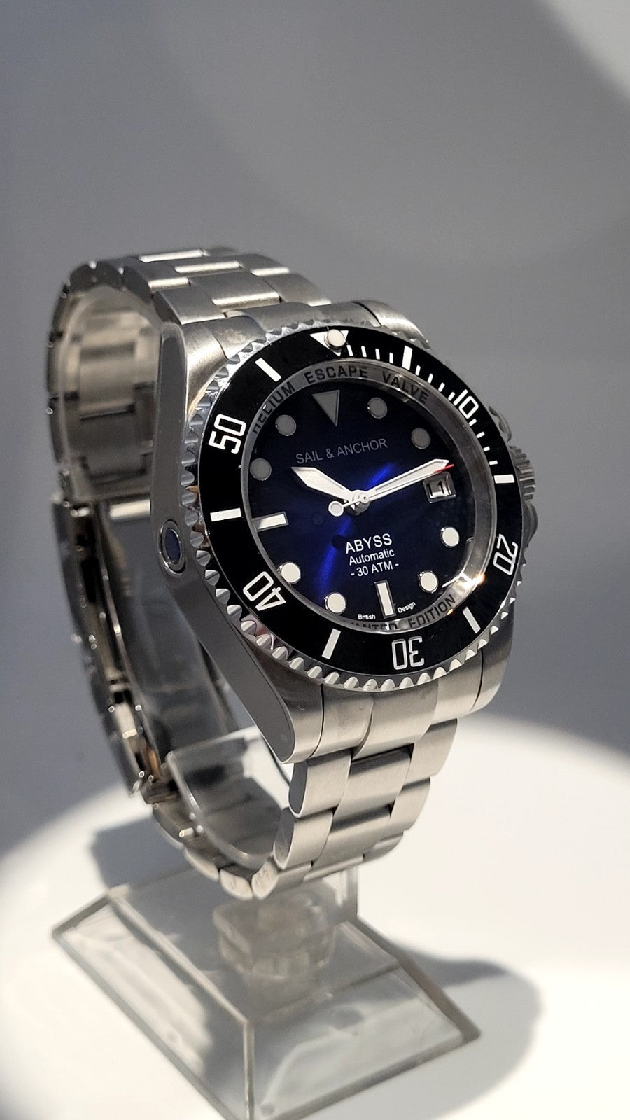 Sail And Anchor Automatic 'ABYSS' Blue Sea Dweller Divers Watch NH35 Seiko TMI.11