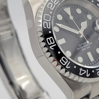 BNIB Automatic Black Sub Divers Watch. Seiko TMI NH35 Japanese Movement  100m7