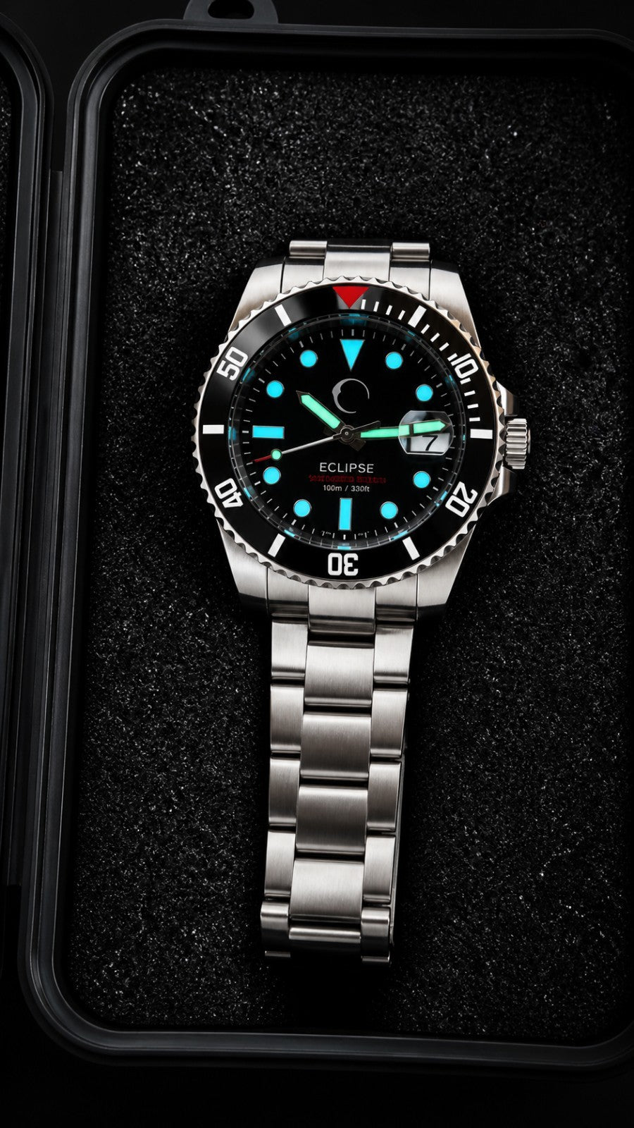 Men’s Automatic Dive Watch NH35 – Black Dial, Sapphire Glass, Steel Bracelet4