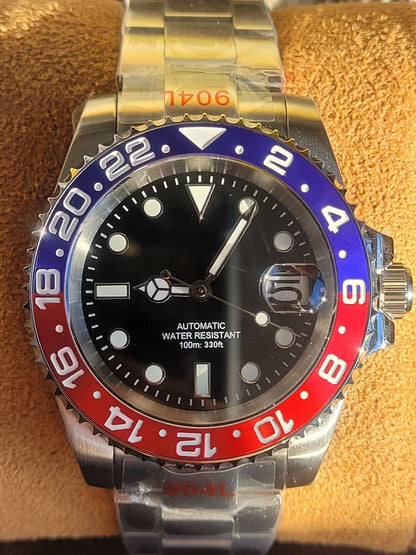 BNIB AUTOMATIC Custom Pepsi Divers Watch Seiko TMI NH35 10atm Sapphire 2