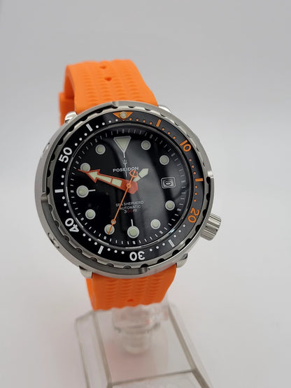 300M Tuna Style Automatic Diver Watch Orange Black NH35  Sapphire Steel POSEIDON10