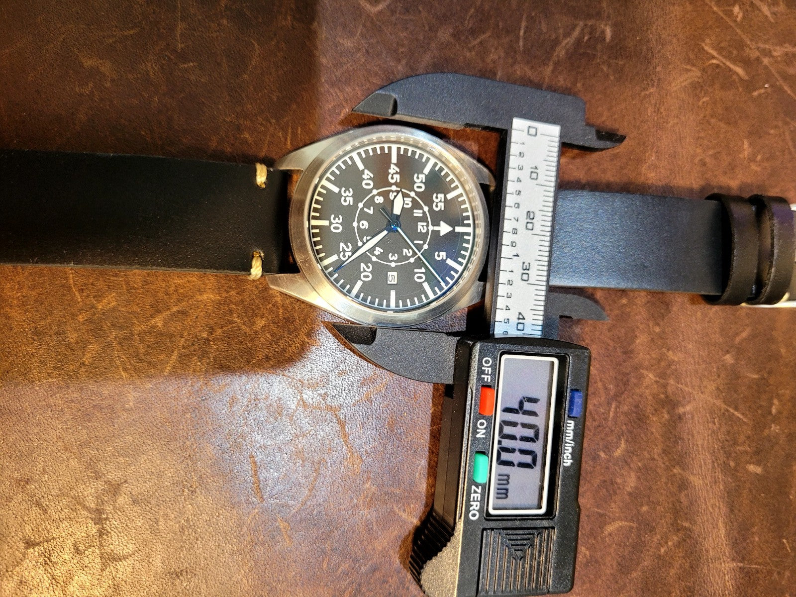 Pilot Field Watch Automatic 24hr Dial Miyota 8215 Sapphire Military Style UK13