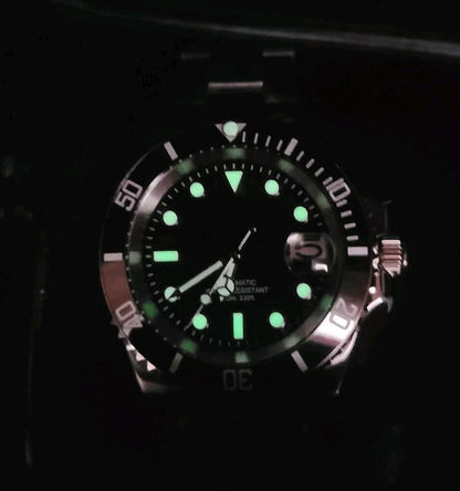New Automatic Black Divers Sub Watch Seiko TMI NH35 Movement 100m5