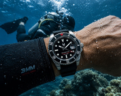 NH35 AUTOMATIC DIVERS WATCH Phantom Tactical Diver Sapphire Rubber Black 10ATM 2
