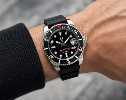 NH35 Phantom Tactical Diver  Automatic Sapphire Rubber Black Watch 10ATM 2