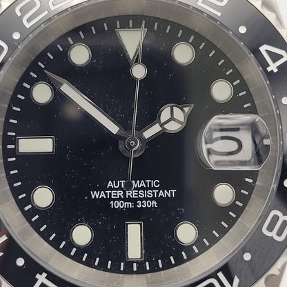 Mens Automtic Luxury Black Divers Watch Seiko TMI NH35 Movement 10ATM Sapphire 11
