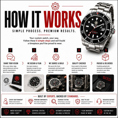 Fully Personalised Custom Watch Automatic Divers UK Seller Bespoke Your Design2