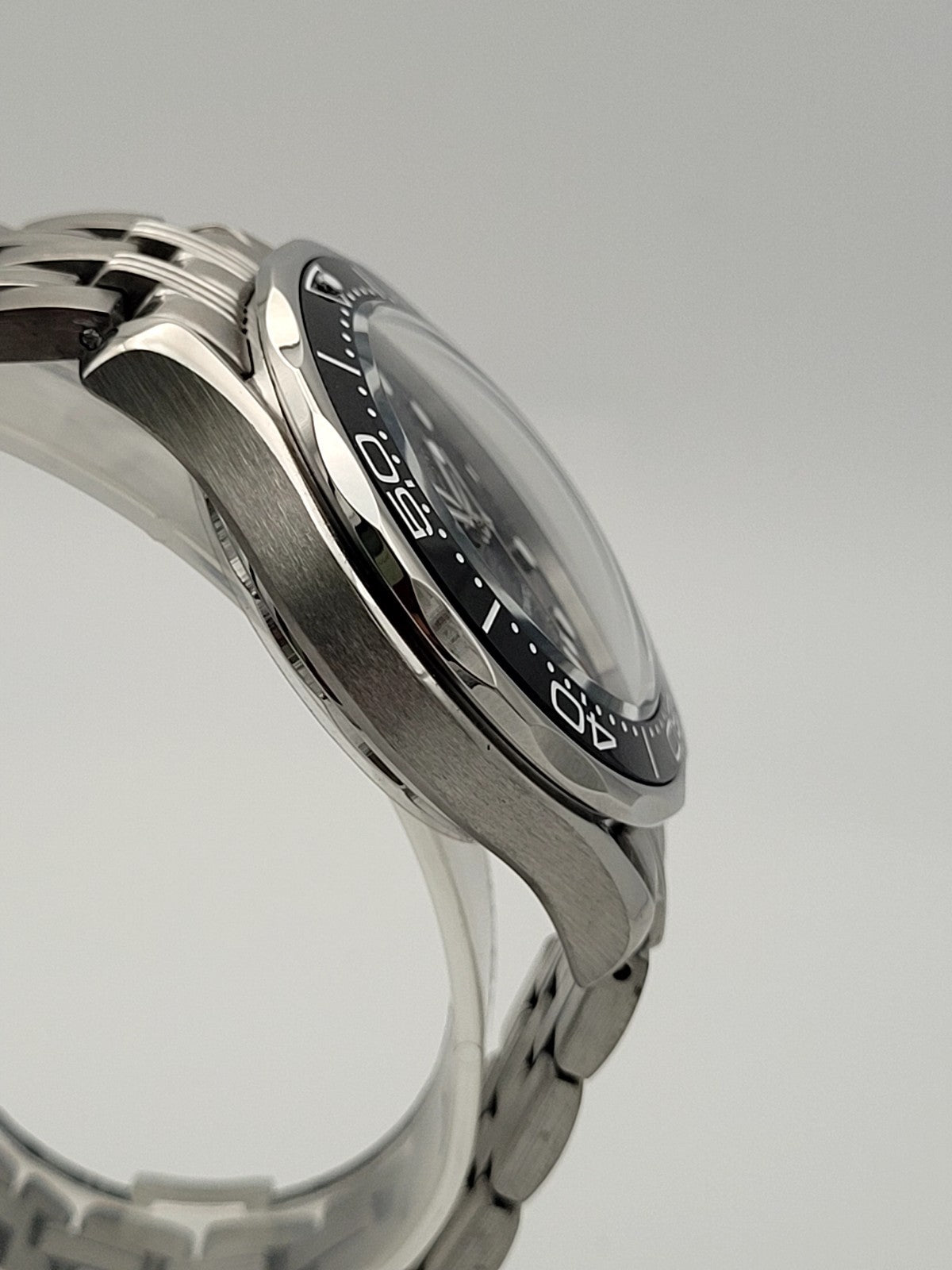 Automatic Diver Watch Wave Dial Sapphire Steel Bracelet 100M Luxury Uk Seller9