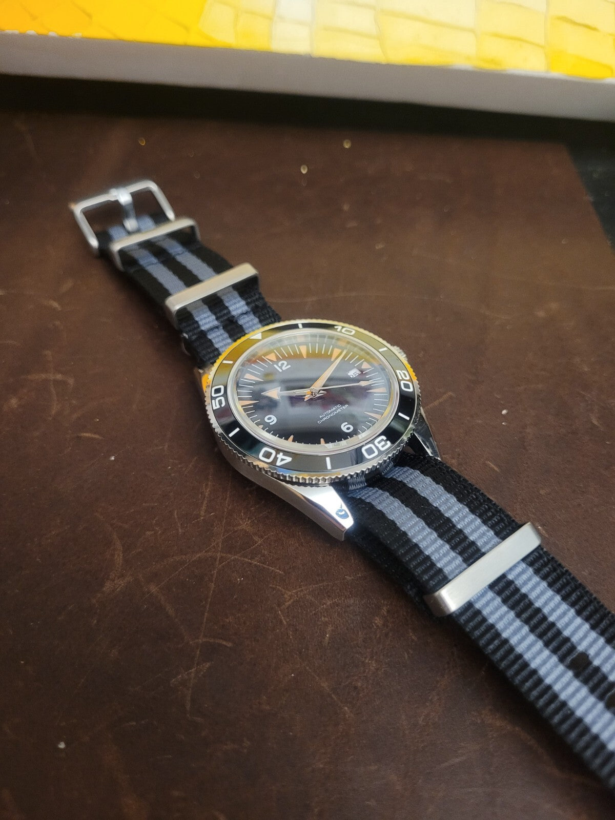 Classic Black Diver Watch Automatic Movement Ceramic Bezel Sapphire Crystal 100m16