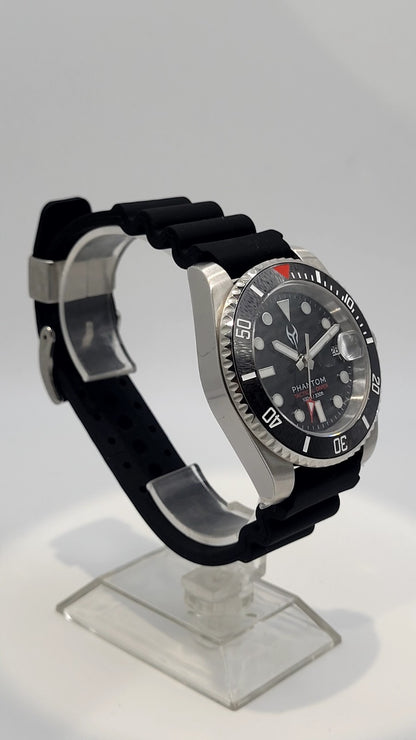 NH35 AUTOMATIC DIVERS WATCH Phantom Tactical Diver Sapphire Rubber Black 10ATM 12