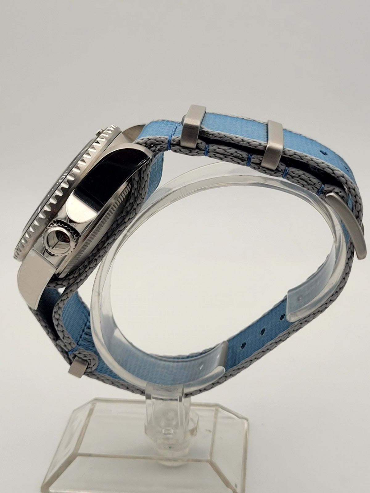Automatic Diver Watch 200m Poseidon Sapphire Blue Dial Steel Military Strap UK9