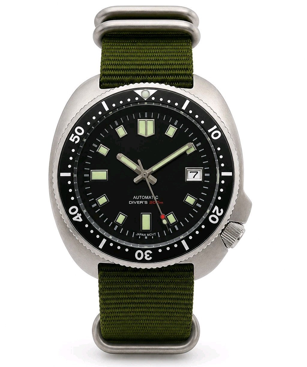 NH35 Automatic Divers Watch 200m Stainless Steel Black Dial UK Seller Ceramic 0
