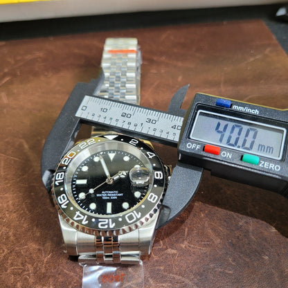 Mens Automtic Luxury Black Divers Watch Seiko TMI NH35 Movement 10ATM Sapphire 14
