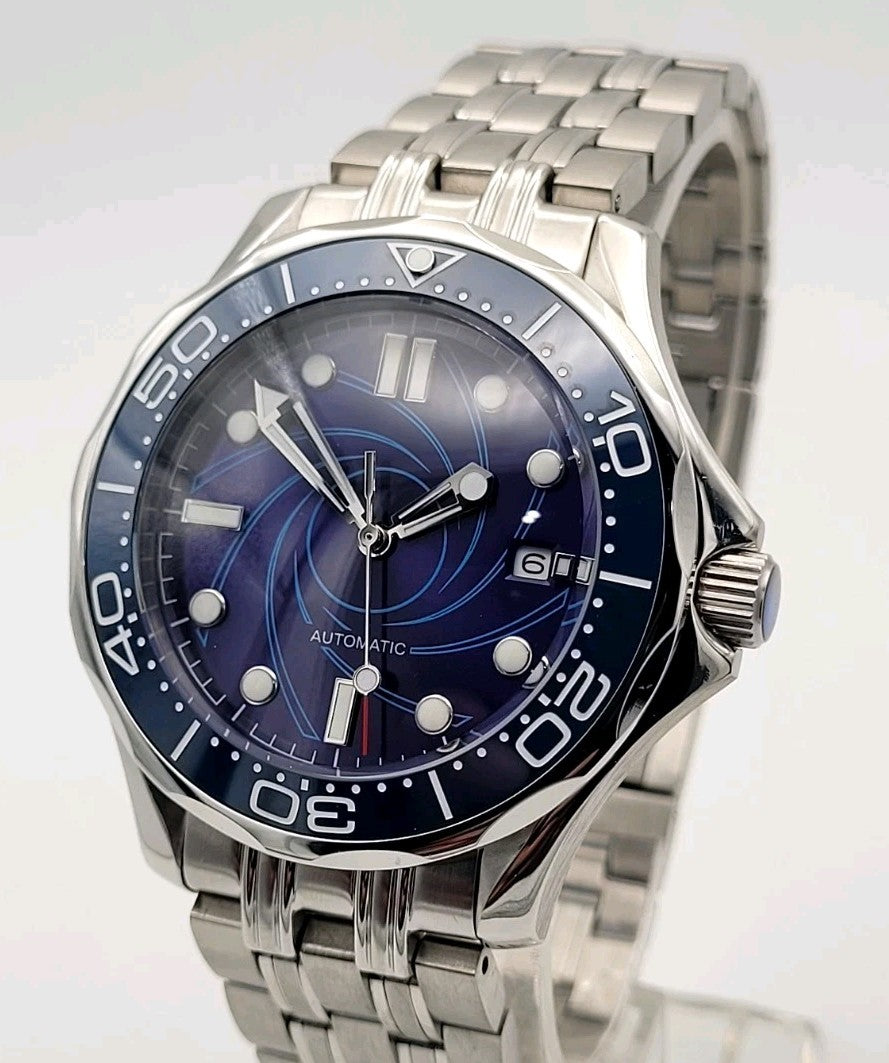 Automatic Blue Diver Watch Ceramic Bezel Sapphire Crystal UK Seller Divers 100m2