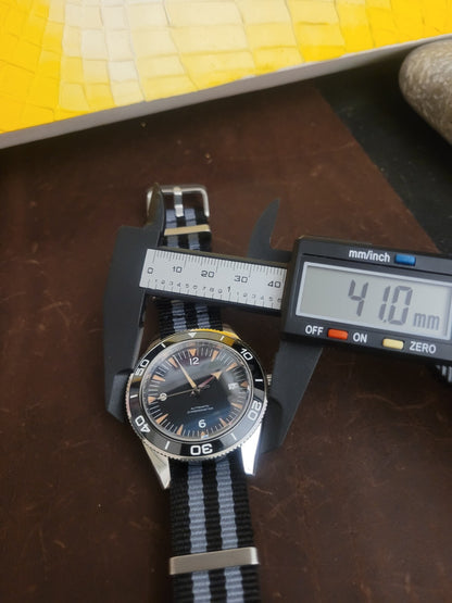Military Automatic Movement Japan Custom Black Divers Watch 100m Vintage13