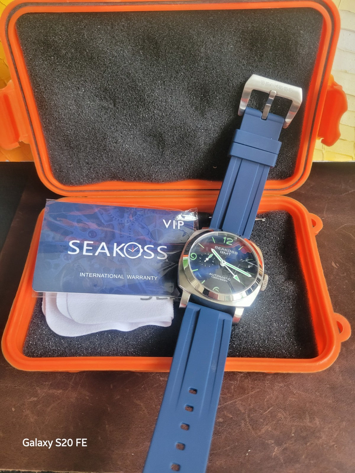 Seagull Automatic Luxury Sandwich Divers Dial Blue And Green GMT Watch 100m 8