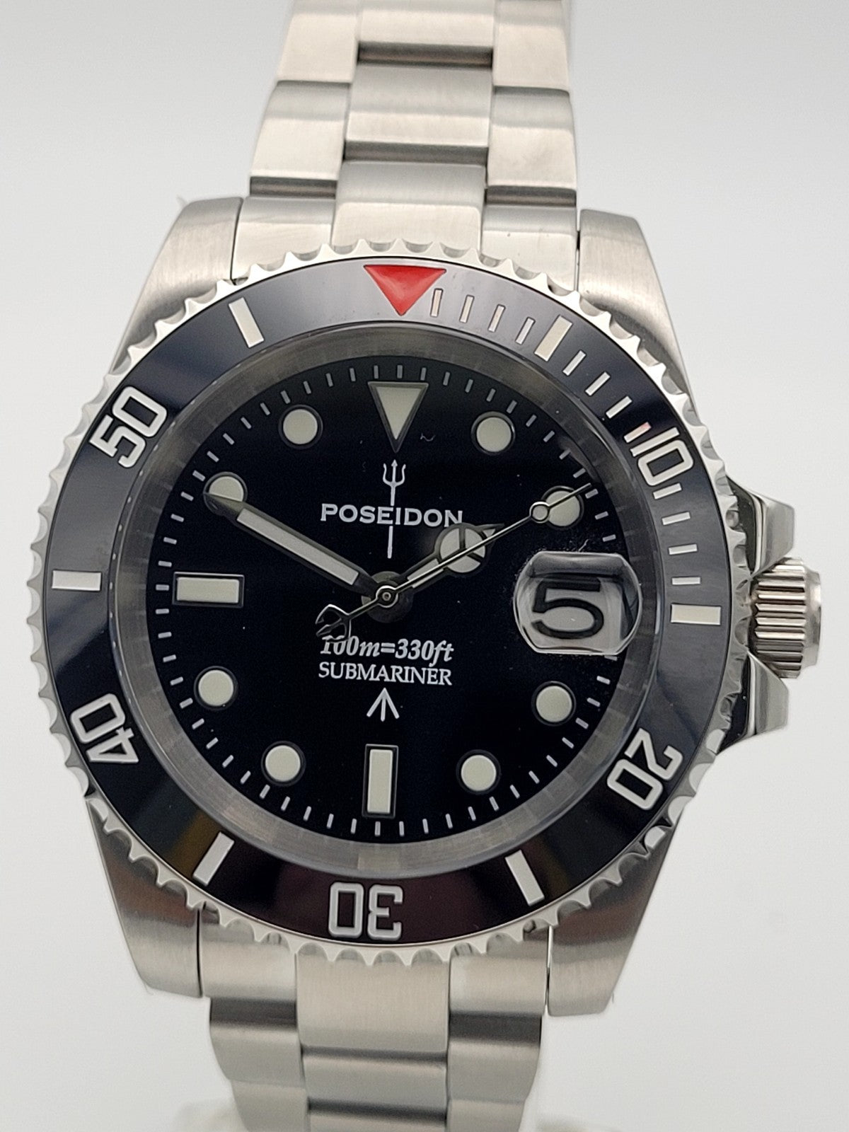Poseidon Luxury Black Seiko Mod TMI NH35a Automatic Movement Divers Watch Japan6