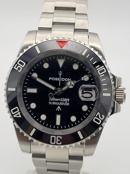 Poseidon Luxury Black Seiko Mod TMI NH35a Automatic Movement Divers Watch Japan6