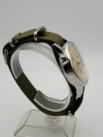 Automatic Pilot Watch 1963 Power Reserve Date Sapphire Military Strap Style6