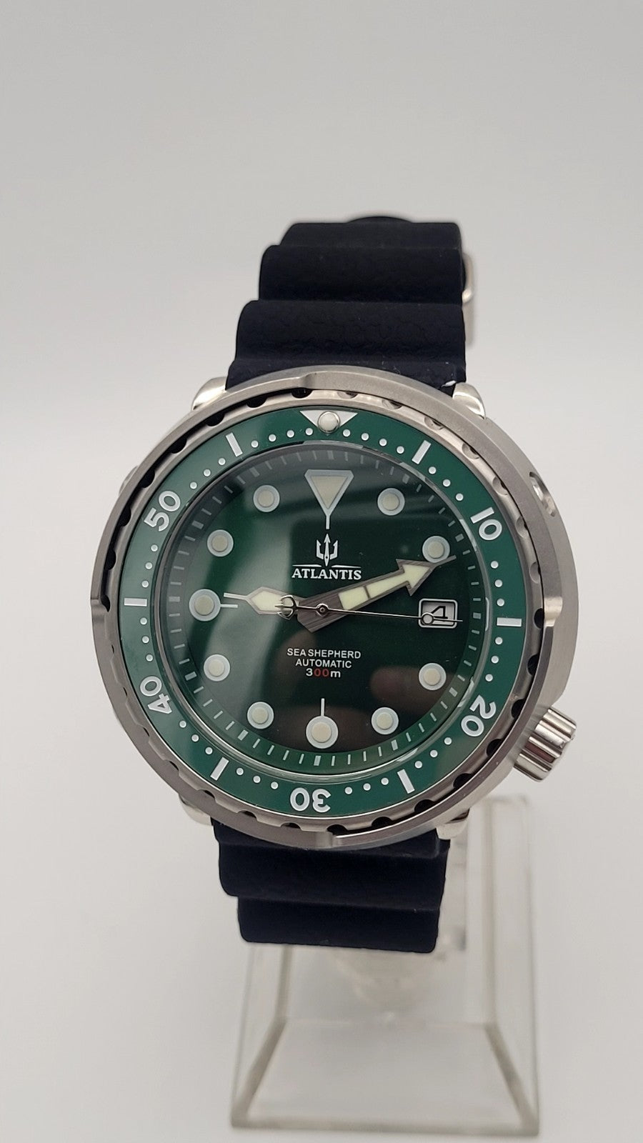 Automatic Diver Watch NH35 300m Green Dial Tuna Style Sapphire UK Seller3