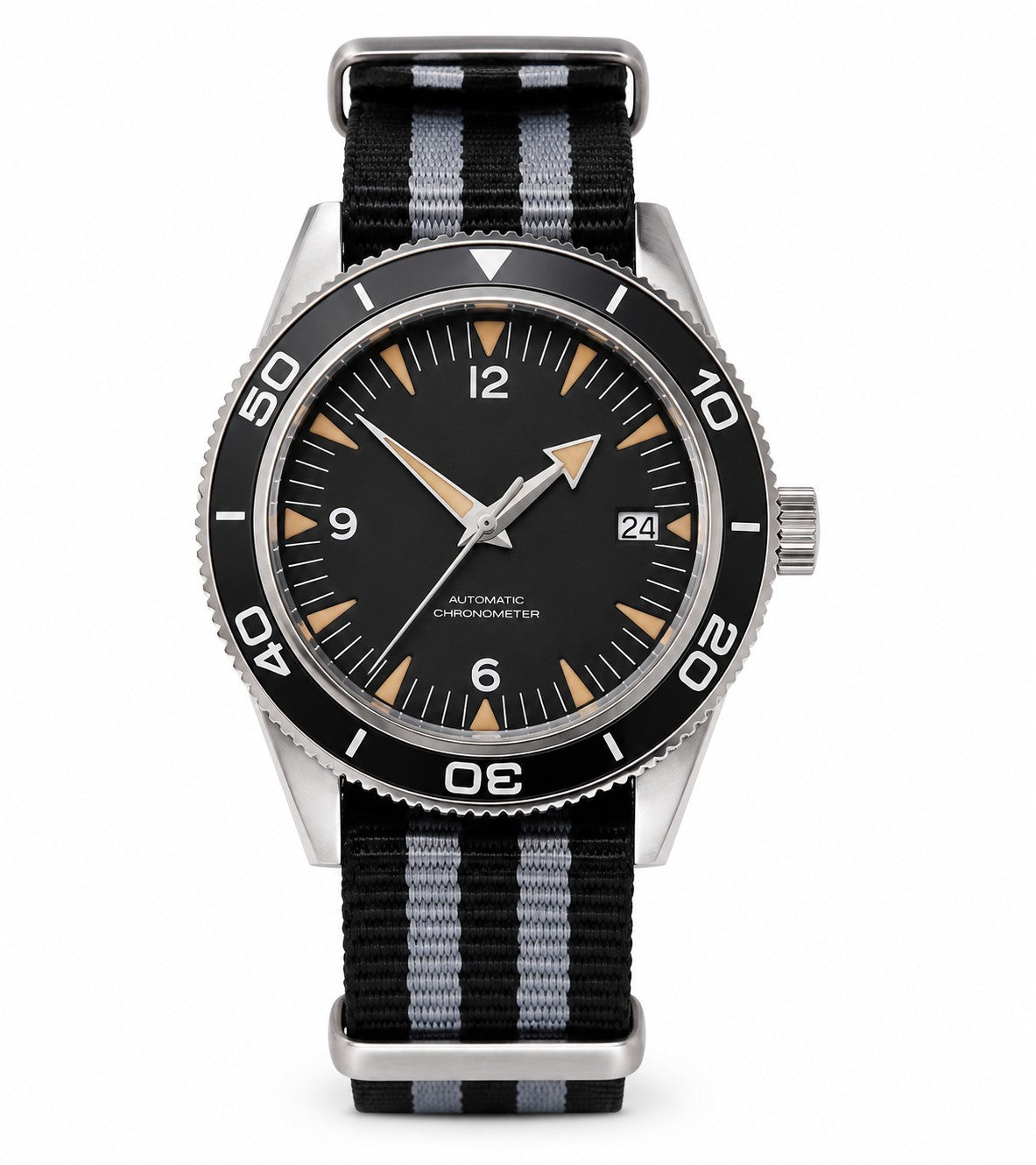 Military Automatic Movement Japan Custom Black Divers Watch 100m Vintage0