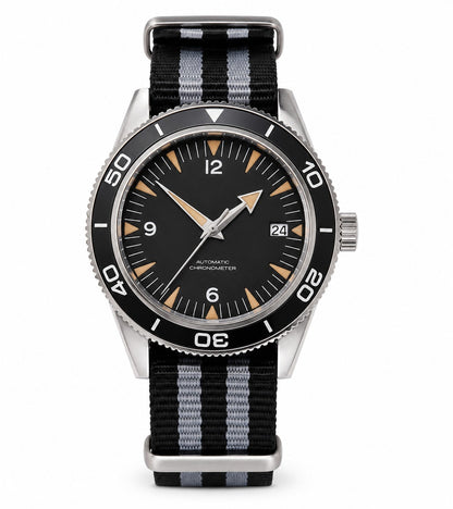 Military Automatic Movement Japan Custom Black Divers Watch 100m Vintage0