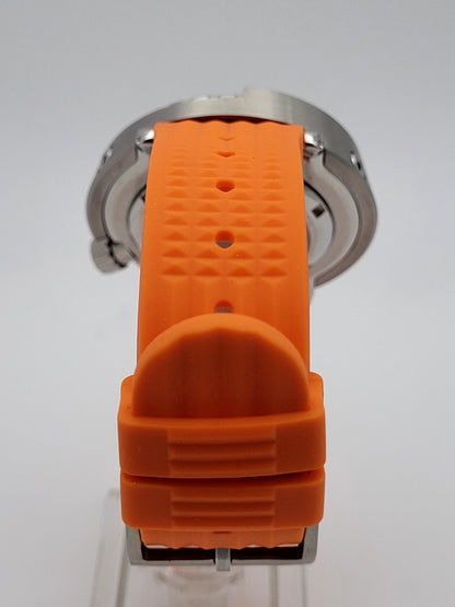 Chunky POSEIDON NH35 Orange Automatic Black Tuna Divers Watch 300M WR SEIKO TMI9