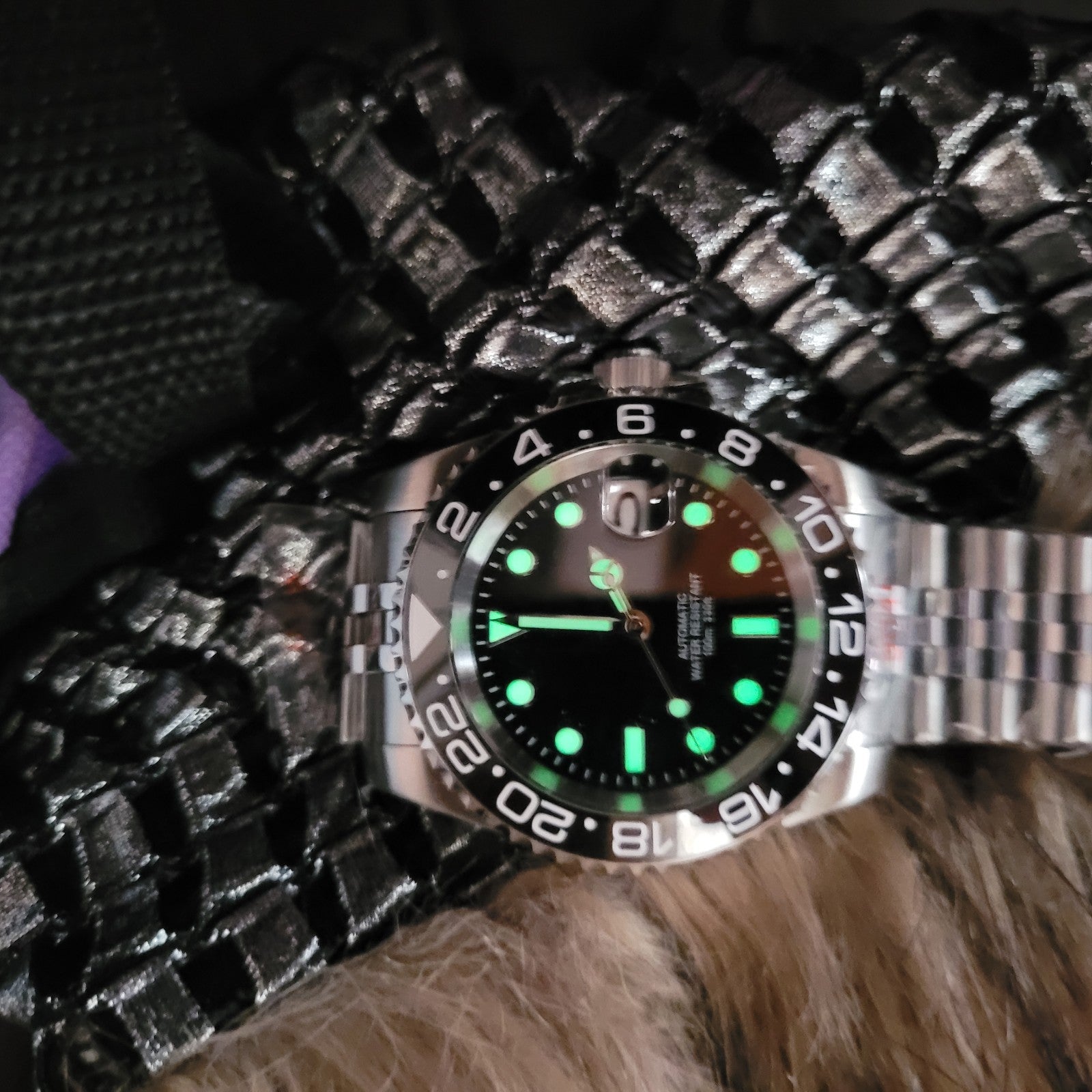 Mens Automtic Luxury Black Divers Watch Seiko TMI NH35 Movement 10ATM Sapphire 17