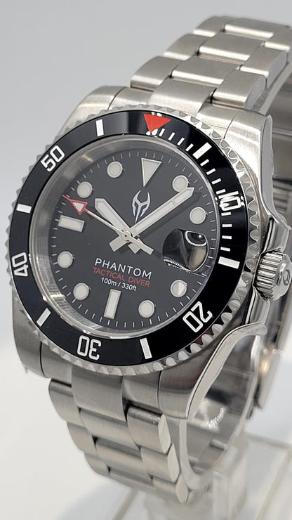 PHANTOM Tactical Diver Automatic Watch NH35 Sapphire Ceramic Black Diver 100M5