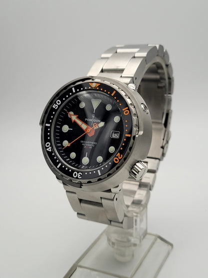 POSEIDON Automatic Black 'Tuna' Heavy Divers Watch 30ATM (SEIKO TMI) NH3513