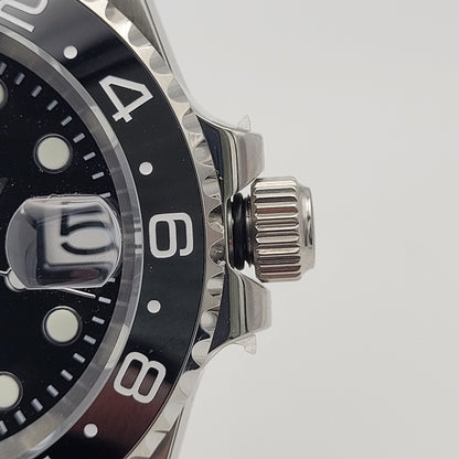 Mens Automtic Luxury Black Divers Watch Seiko TMI NH35 Movement 10ATM Sapphire 10