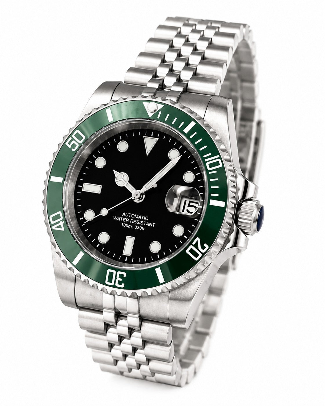 Quality Automatic Luxury Divers Watch Black Green 'Kermit'  Seiko TMI NH35 1