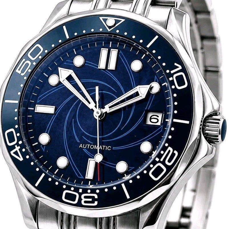 Blue Automatic Divers Watch Miyota Movement Sapphire 100M Steel Ceramic UK Sell0